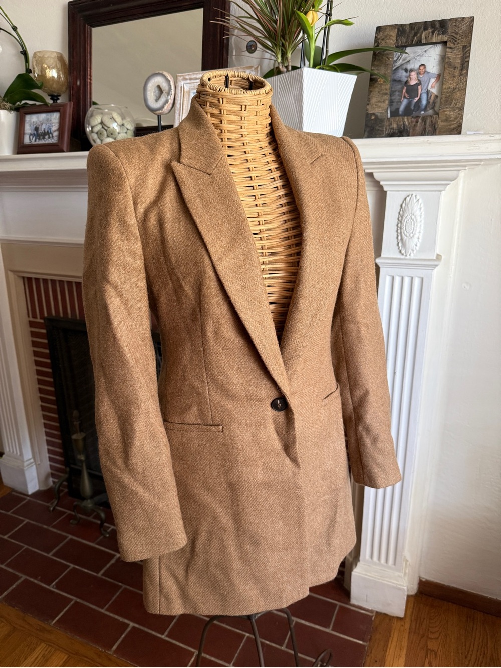 Zara Shetland camel wool classy business casual blazer Small